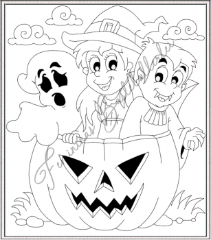 Preview: Halloween im Blackwork Style (18x13 ; 20x20)